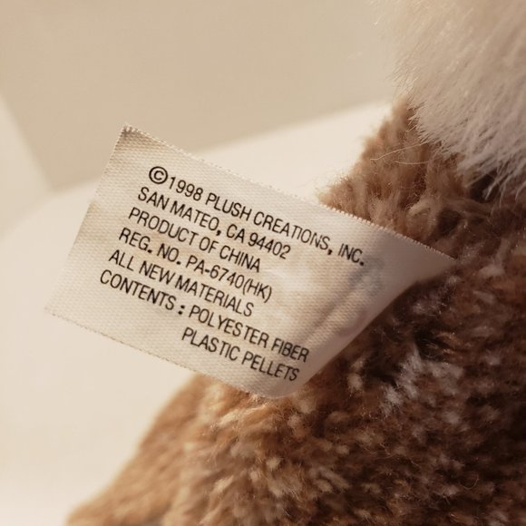 STUFFED ANIMAL BUNNY RABBIT w/ WHISKERS by PLUSH CREATIONS - 1998 - TRUE VINTAGE - Picture 16 of 16
